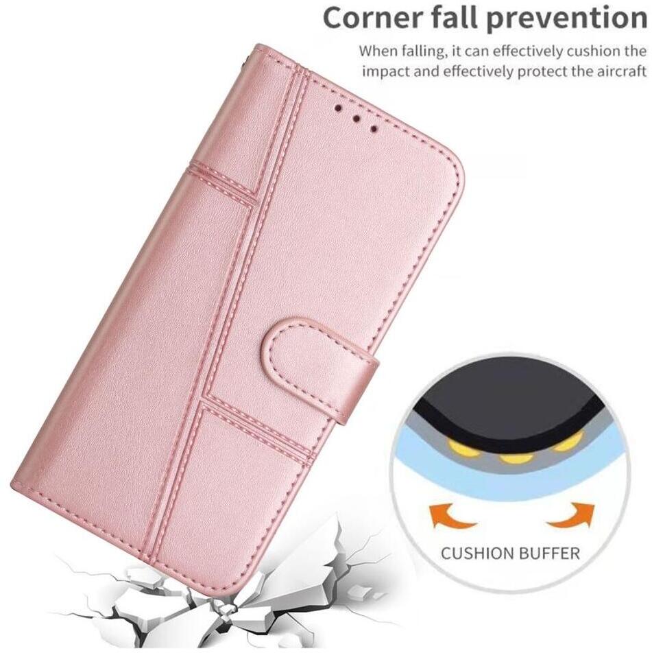 Samsung Galaxy S22 Hoesje Wallet Book Case Kunstleer Roze Goud afbeelding 5