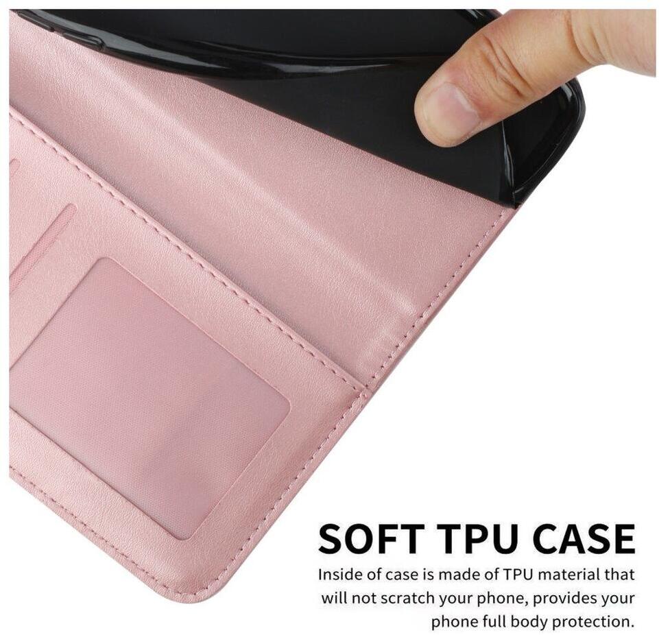 Samsung Galaxy S22 Hoesje Wallet Book Case Kunstleer Roze Goud afbeelding 4