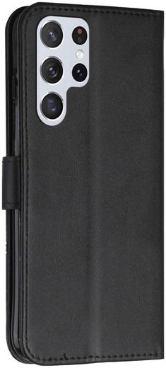 Samsung Galaxy S22 Ultra Hoesje Wallet Book Case Kunstleer Zwart afbeelding 2