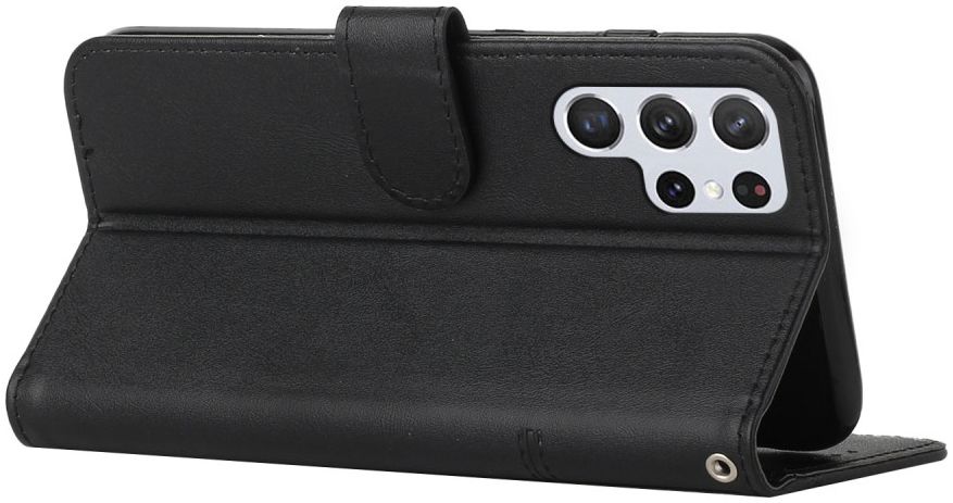 Samsung Galaxy S22 Ultra Hoesje Wallet Book Case Kunstleer Zwart afbeelding 11