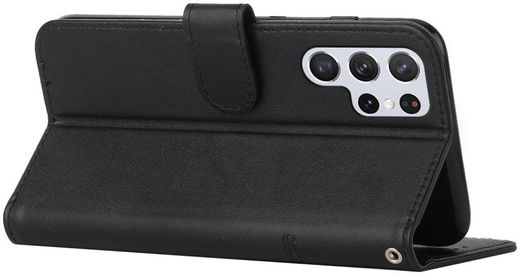 Samsung Galaxy S22 Ultra Hoesje Wallet Book Case Kunstleer Zwart afbeelding 11