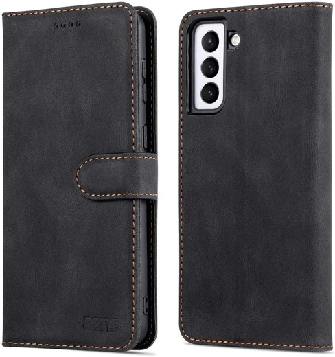 AZNS Samsung Galaxy S22 Plus Hoesje Wallet Book Case Kunstleer Zwart afbeelding 4