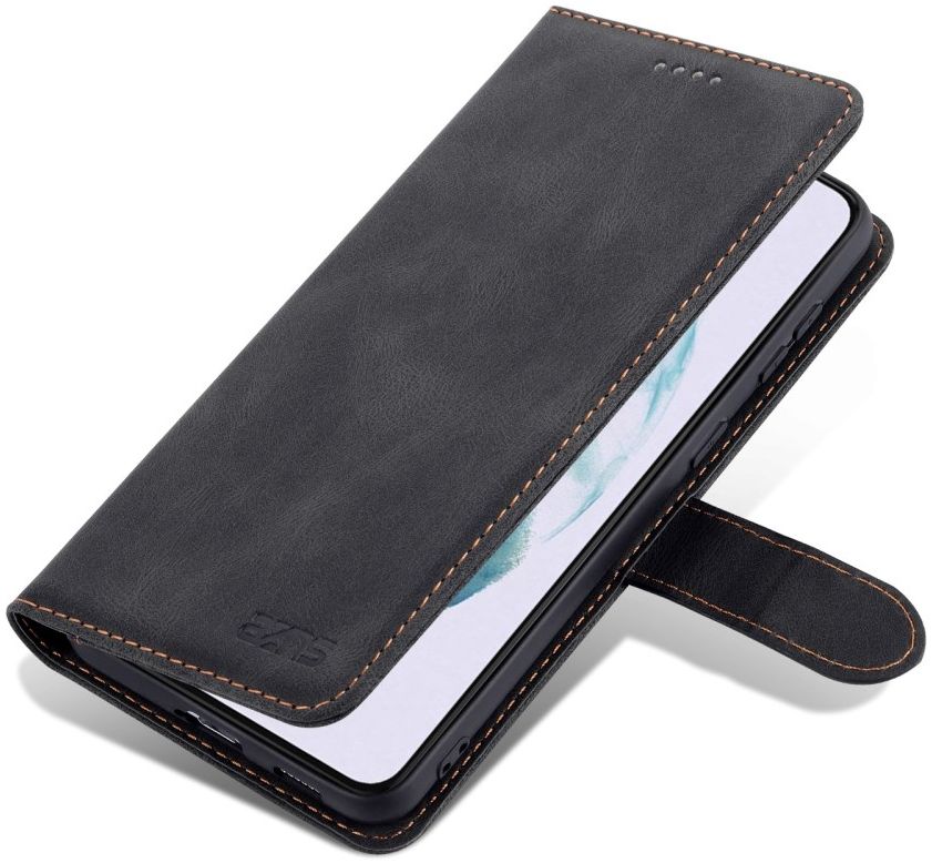 AZNS Samsung Galaxy S22 Plus Hoesje Wallet Book Case Kunstleer Zwart afbeelding 2