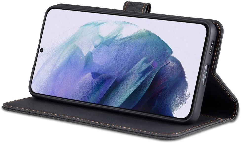 AZNS Samsung Galaxy S22 Plus Hoesje Wallet Book Case Kunstleer Zwart afbeelding 7