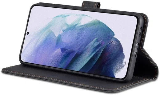 AZNS Samsung Galaxy S22 Plus Hoesje Wallet Book Case Kunstleer Zwart afbeelding 7