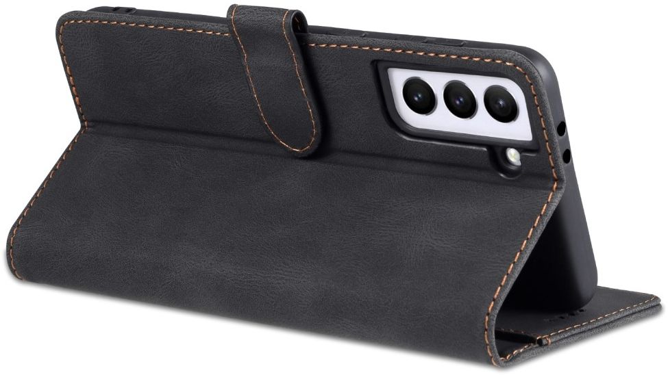 AZNS Samsung Galaxy S22 Plus Hoesje Wallet Book Case Kunstleer Zwart afbeelding 8