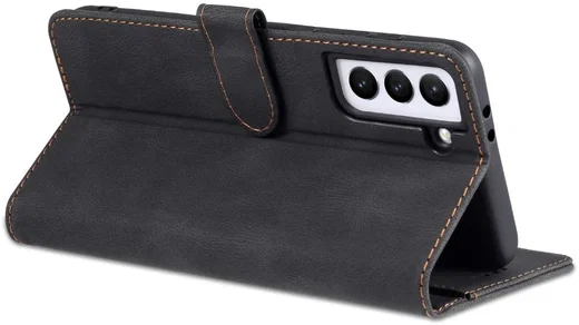 AZNS Samsung Galaxy S22 Plus Hoesje Wallet Book Case Kunstleer Zwart afbeelding 8