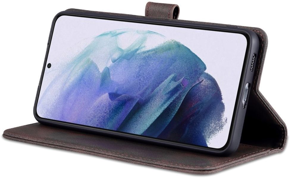 AZNS Samsung Galaxy S22 Plus Hoesje Wallet Book Case Kunstleer Bruin afbeelding 7