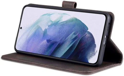 AZNS Samsung Galaxy S22 Plus Hoesje Wallet Book Case Kunstleer Bruin afbeelding 7