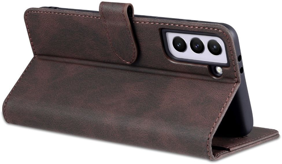 AZNS Samsung Galaxy S22 Plus Hoesje Wallet Book Case Kunstleer Bruin afbeelding 8