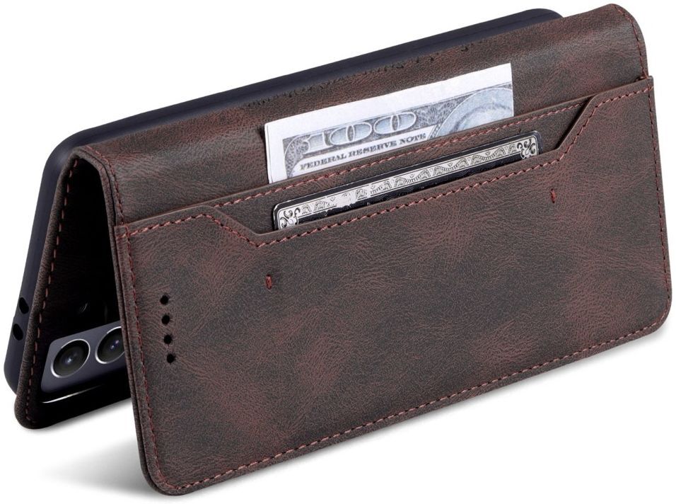 AZNS Samsung Galaxy S22 Plus Hoesje Wallet Book Case Kunstleer Bruin afbeelding 9