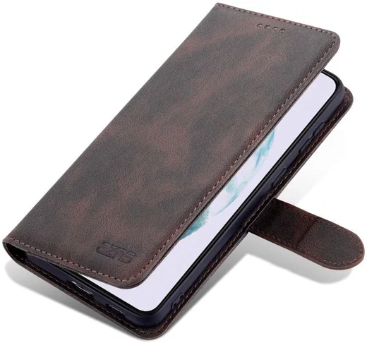 AZNS Samsung Galaxy S22 Plus Hoesje Wallet Book Case Kunstleer Bruin afbeelding 2