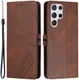 Samsung Galaxy S22 Ultra Hoesje Vintage Wallet Book Case Bruin afbeelding 3
