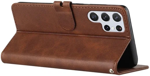 Samsung Galaxy S22 Ultra Hoesje Vintage Wallet Book Case Bruin afbeelding 10
