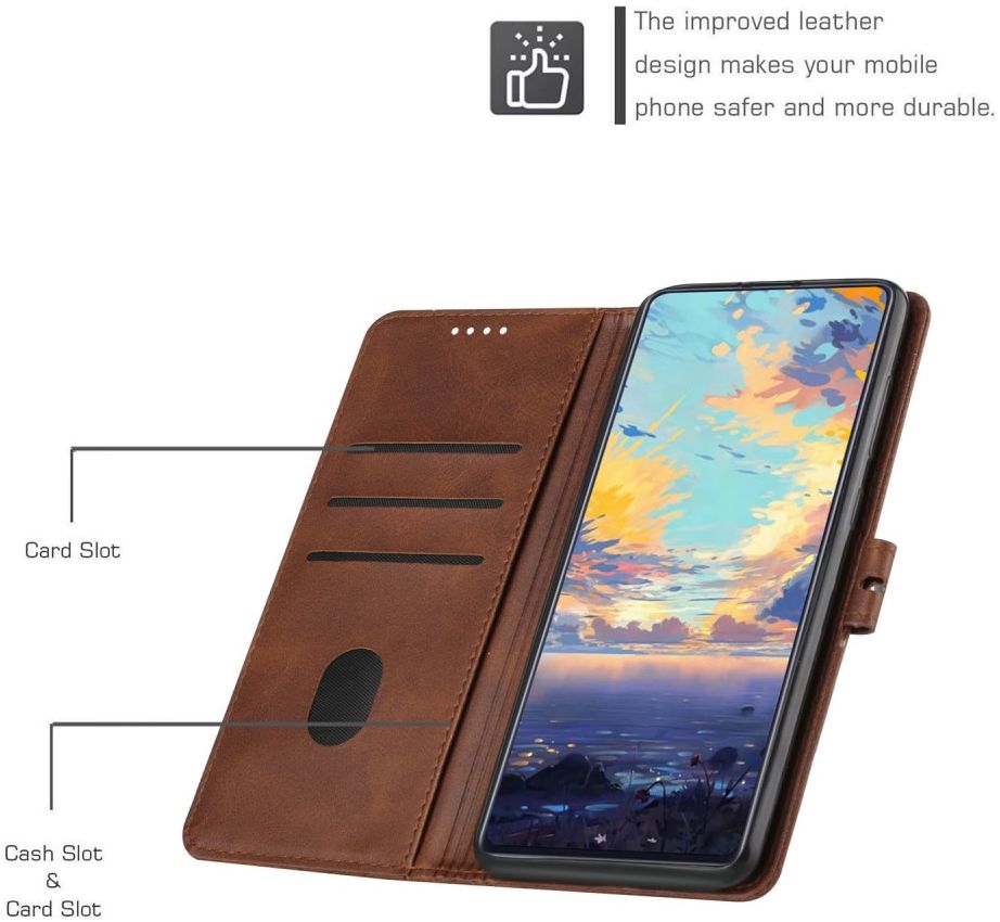 Samsung Galaxy S22 Ultra Hoesje Vintage Wallet Book Case Bruin afbeelding 8