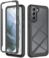 Samsung Galaxy S21 FE Hoesje Full Protect 360° Hybride Cover Zwart afbeelding