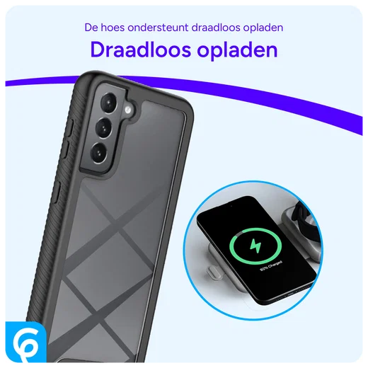 Samsung Galaxy S21 FE Hoesje Full Protect 360° Hybride Cover Zwart afbeelding 6