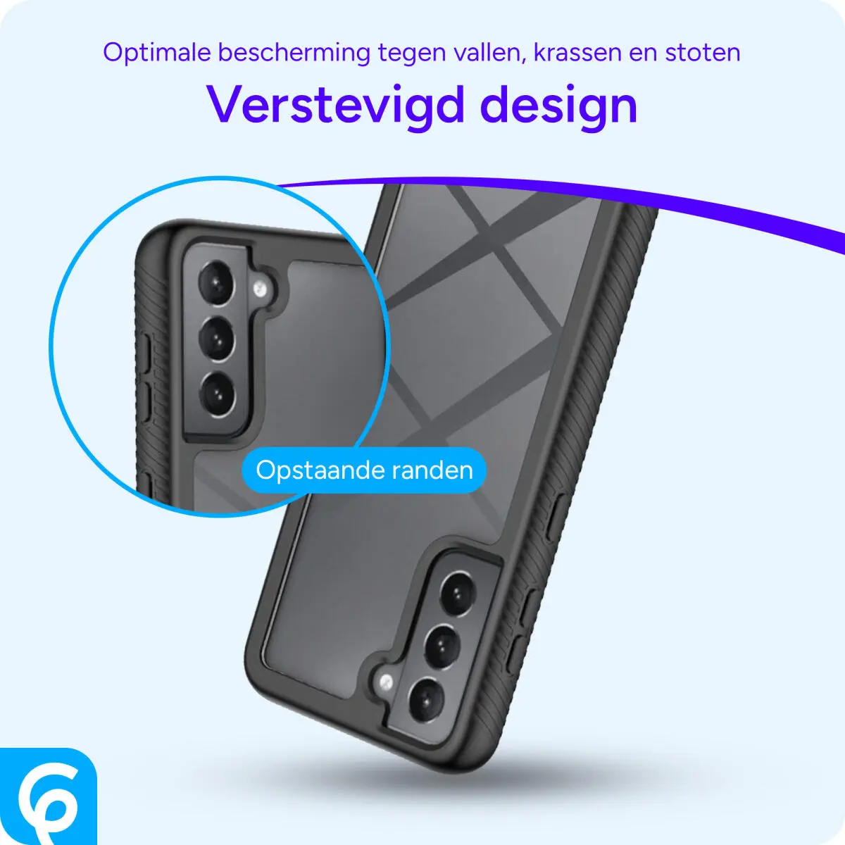 Samsung Galaxy S21 FE Hoesje Full Protect 360° Hybride Cover Zwart afbeelding 2