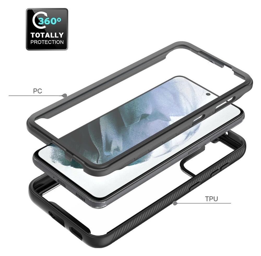 Samsung Galaxy S21 FE Hoesje Full Protect 360° Hybride Cover Blauw afbeelding 9