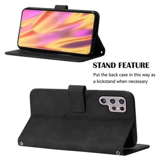 Samsung Galaxy S22 Ultra Hoesje Book Case met Koord Kunstleer Zwart afbeelding 5