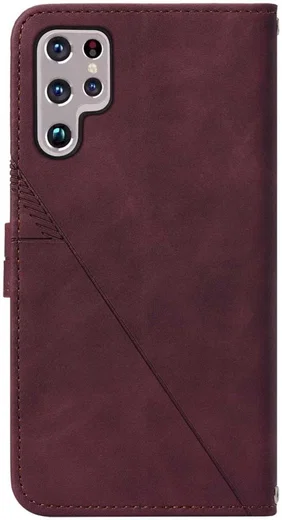 Samsung Galaxy S22 Ultra Hoesje Book Case met Koord Kunstleer Rood afbeelding 2