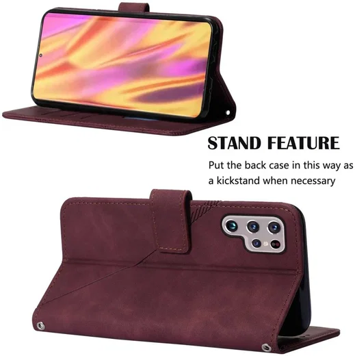 Samsung Galaxy S22 Ultra Hoesje Book Case met Koord Kunstleer Rood afbeelding 6