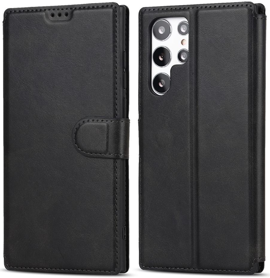 Samsung Galaxy S22 Ultra Hoesje RFID Portemonnee Book Case Zwart afbeelding 3