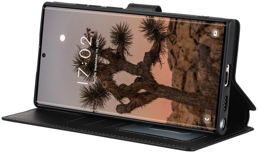 Samsung Galaxy S22 Ultra Hoesje RFID Portemonnee Book Case Zwart afbeelding 9