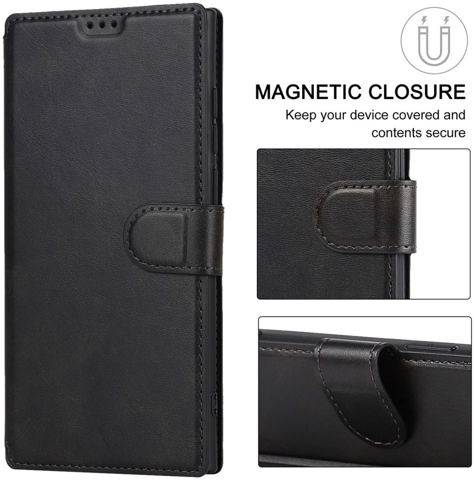 Samsung Galaxy S22 Ultra Hoesje RFID Portemonnee Book Case Zwart afbeelding 6
