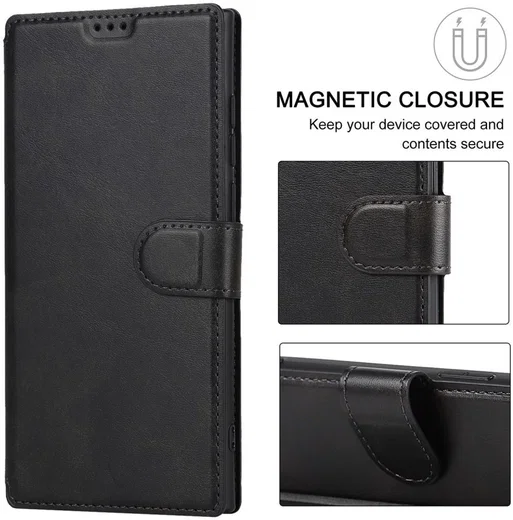 Samsung Galaxy S22 Ultra Hoesje RFID Portemonnee Book Case Zwart afbeelding 6