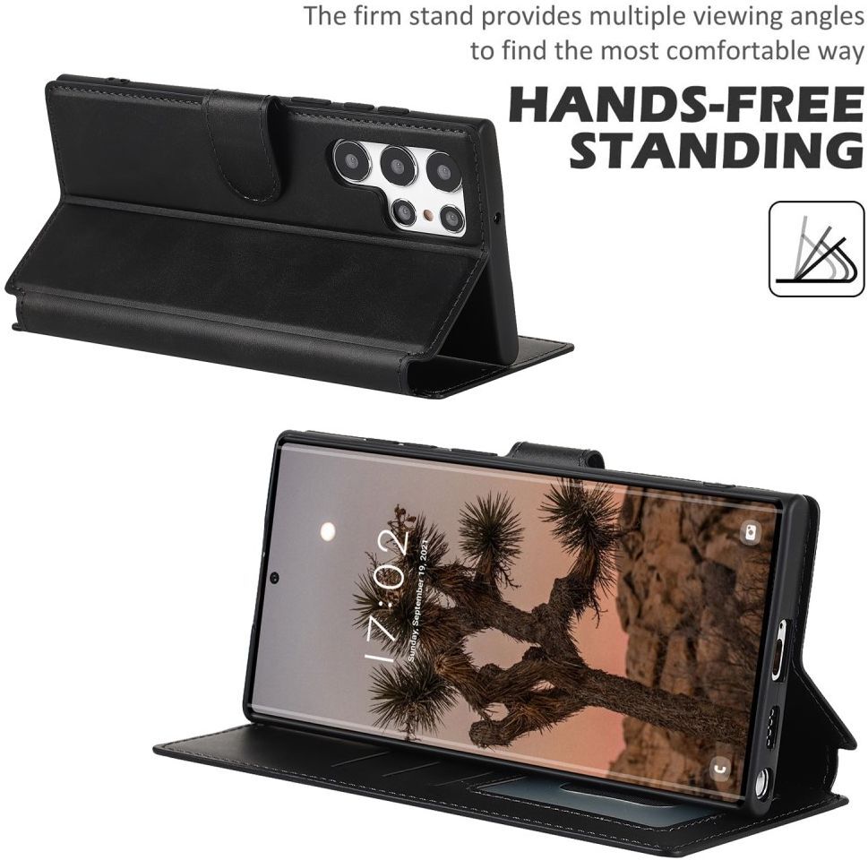 Samsung Galaxy S22 Ultra Hoesje RFID Portemonnee Book Case Zwart afbeelding 7