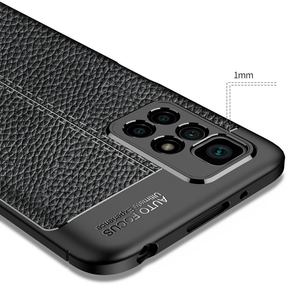 Xiaomi Redmi 10 Hoesje TPU Back Cover Kunstleer Textuur Zwart afbeelding 4