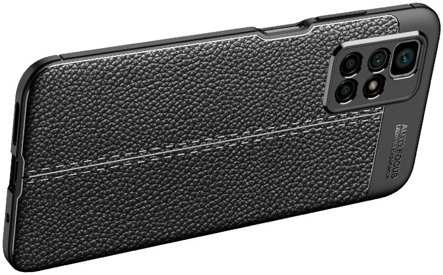 Xiaomi Redmi 10 Hoesje TPU Back Cover Kunstleer Textuur Zwart afbeelding 8