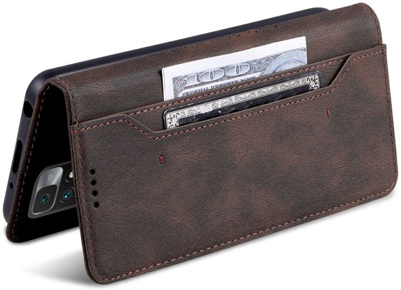 AZNS Xiaomi Redmi 10 Hoesje Wallet Book Case Kunstleer Bruin afbeelding 10
