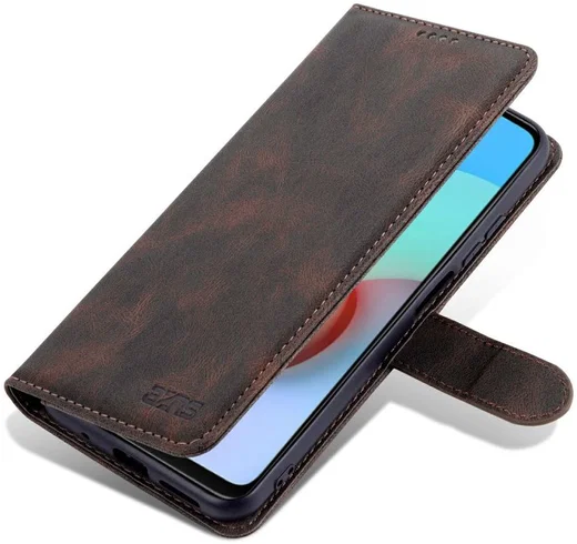 AZNS Xiaomi Redmi 10 Hoesje Wallet Book Case Kunstleer Bruin afbeelding 2