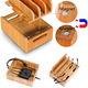Houten Multifunctionele Telefoon en Tablet Organizer met Sleutelbakje afbeelding 5