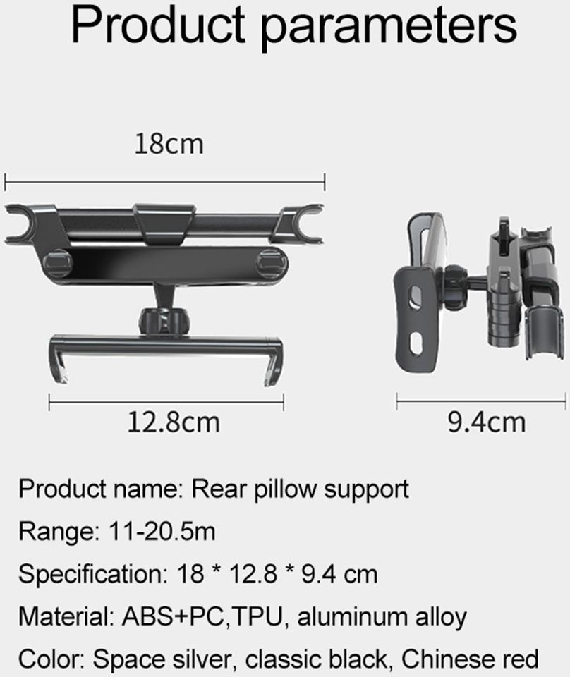 Universele 360° Verstelbare Hoofdsteun Tablet/Smartphone Houder Auto afbeelding 13