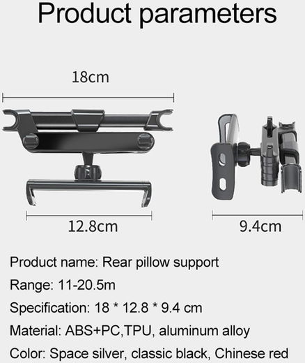Universele 360° Verstelbare Hoofdsteun Tablet/Smartphone Houder Auto afbeelding 13