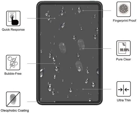 Nokia T20/T21 Screen Protector 9H Tempered Glass Volledig Dekkend afbeelding 2