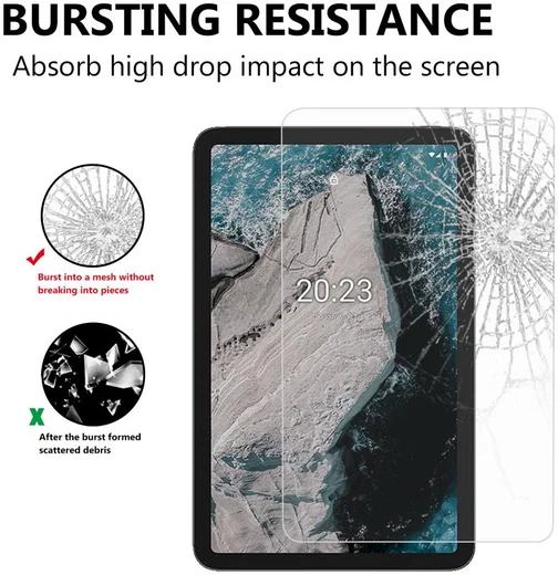 Nokia T20/T21 Screen Protector 9H Tempered Glass Volledig Dekkend afbeelding 3