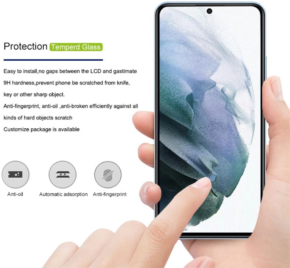 MOCOLO Samsung Galaxy S22 Screen Protector Volledig Dekkend Zwart afbeelding 3