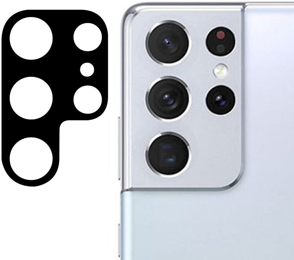 Samsung Galaxy S22 Ultra Camera Lens Protector 9H Tempered Glass Zwart afbeelding 1
