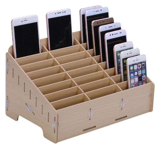 Houten Multi-functionele Telefoon Organizer 24 Vakken afbeelding 1