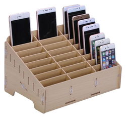 Houten Multi-functionele Telefoon Organizer 24 Vakken afbeelding