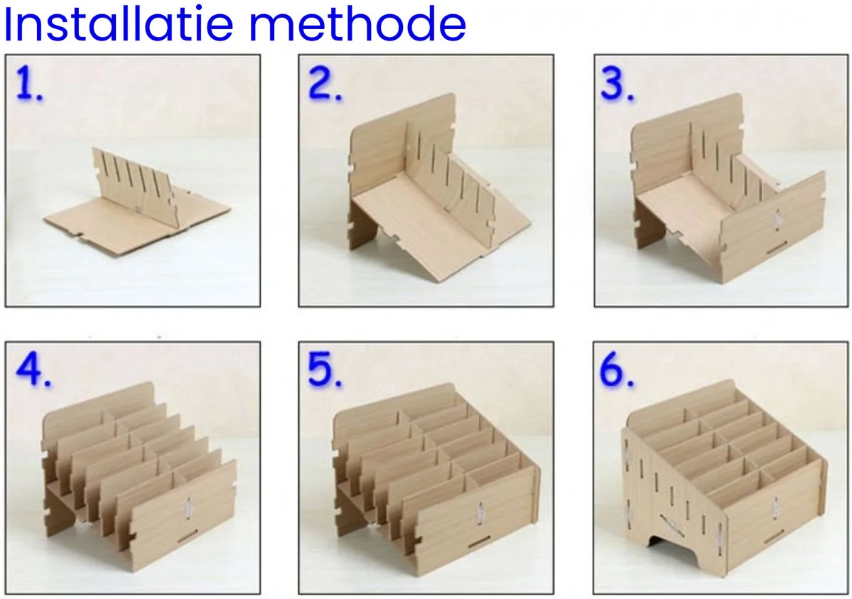 Houten Multi-functionele Telefoon Organizer 24 Vakken afbeelding 7