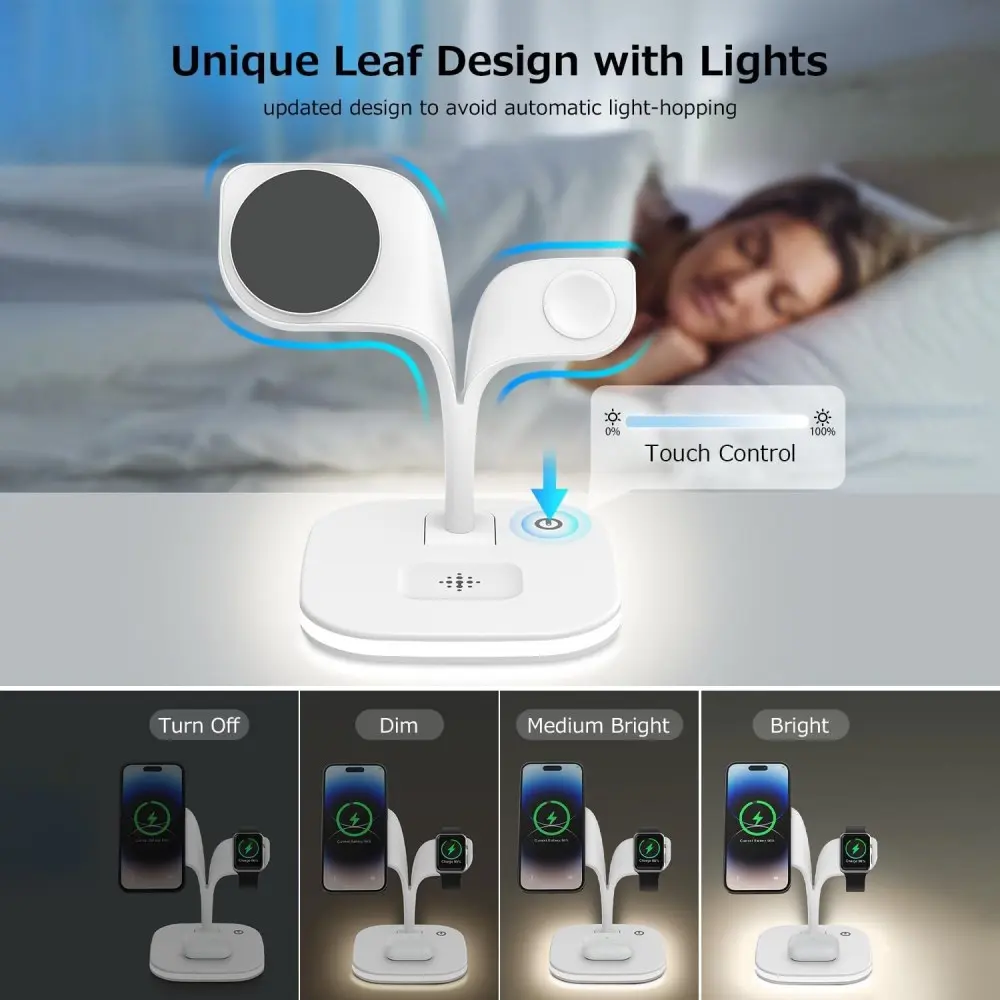 4-in-1 Station 15W Draadloze Oplader Apple iPhone/AirPods/Watch Wit afbeelding 6