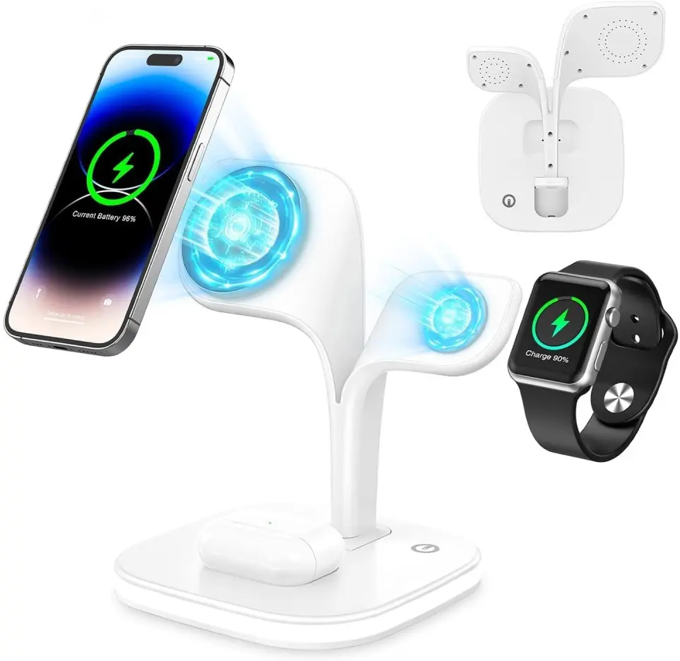 4-in-1 Station 15W Draadloze Oplader Apple iPhone/AirPods/Watch Wit afbeelding 8