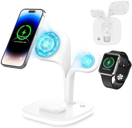4-in-1 Station 15W Draadloze Oplader Apple iPhone/AirPods/Watch Wit afbeelding 8