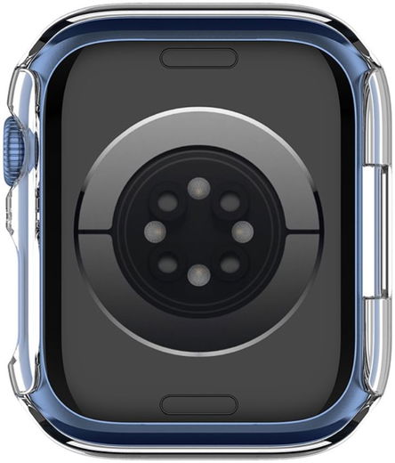 Apple Watch 7/8/9 45MM Hoesje met Tempered Glass - TPU - Zwart/Transparant afbeelding 4