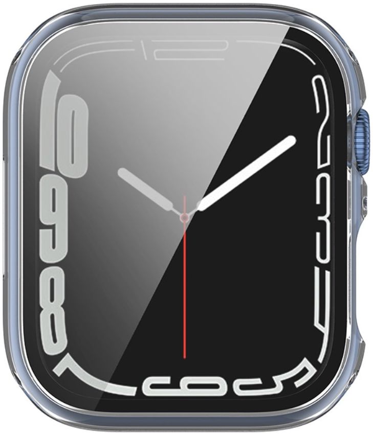 Apple Watch 7/8/9 45MM Hoesje met Tempered Glass - TPU - Zwart/Transparant afbeelding 7